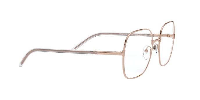 Eyeglasses Prada PR 56WV (SVF1O1) color pink gold shape rectangle lenses demo lens