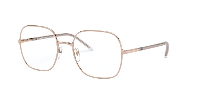 Eyeglasses Prada PR 56WV (SVF1O1) color pink gold shape rectangle lenses demo lens