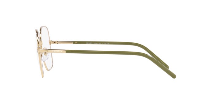 Eyeglasses Prada PR 56WV (ZVN1O1) color oro pallido shape rectangle lenses lente demo