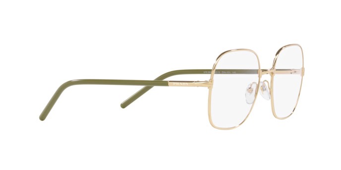 Eyeglasses Prada PR 56WV (ZVN1O1) color oro pallido shape rectangle lenses lente demo