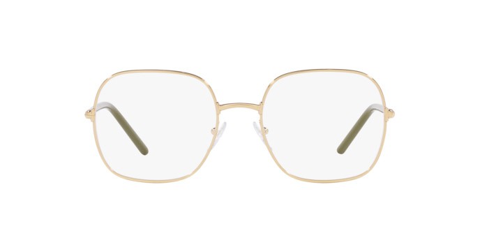 Eyeglasses Prada PR 56WV (ZVN1O1) color oro pallido shape rectangle lenses lente demo