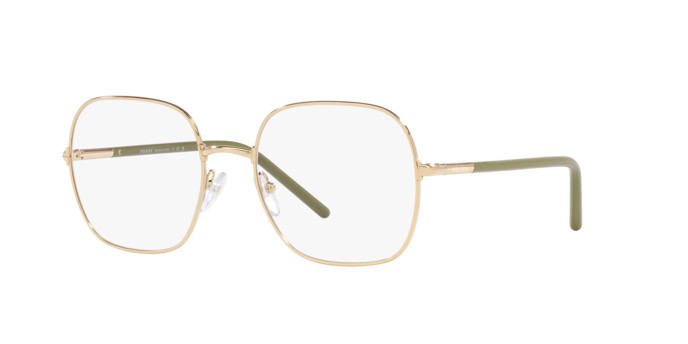 Eyeglasses Prada PR 56WV (ZVN1O1) color oro pallido shape rectangle lenses lente demo