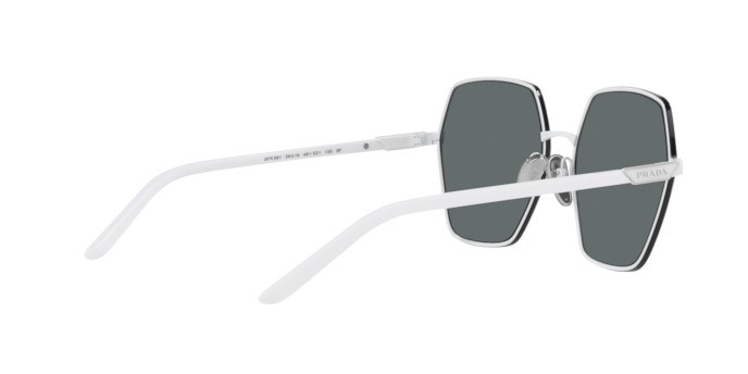 Sonnenbrillen Prada PR 56YS (4615Z1) farbe white form quadratisch gläser polar dark grey