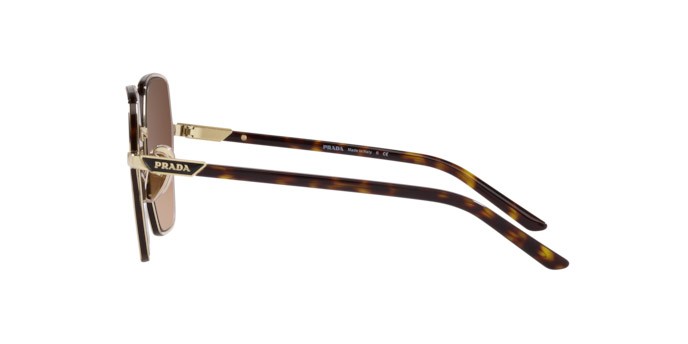 Sonnenbrillen Prada PR 56YS (ZVN6S1) farbe pale gold form quadratisch gläser brown gradient