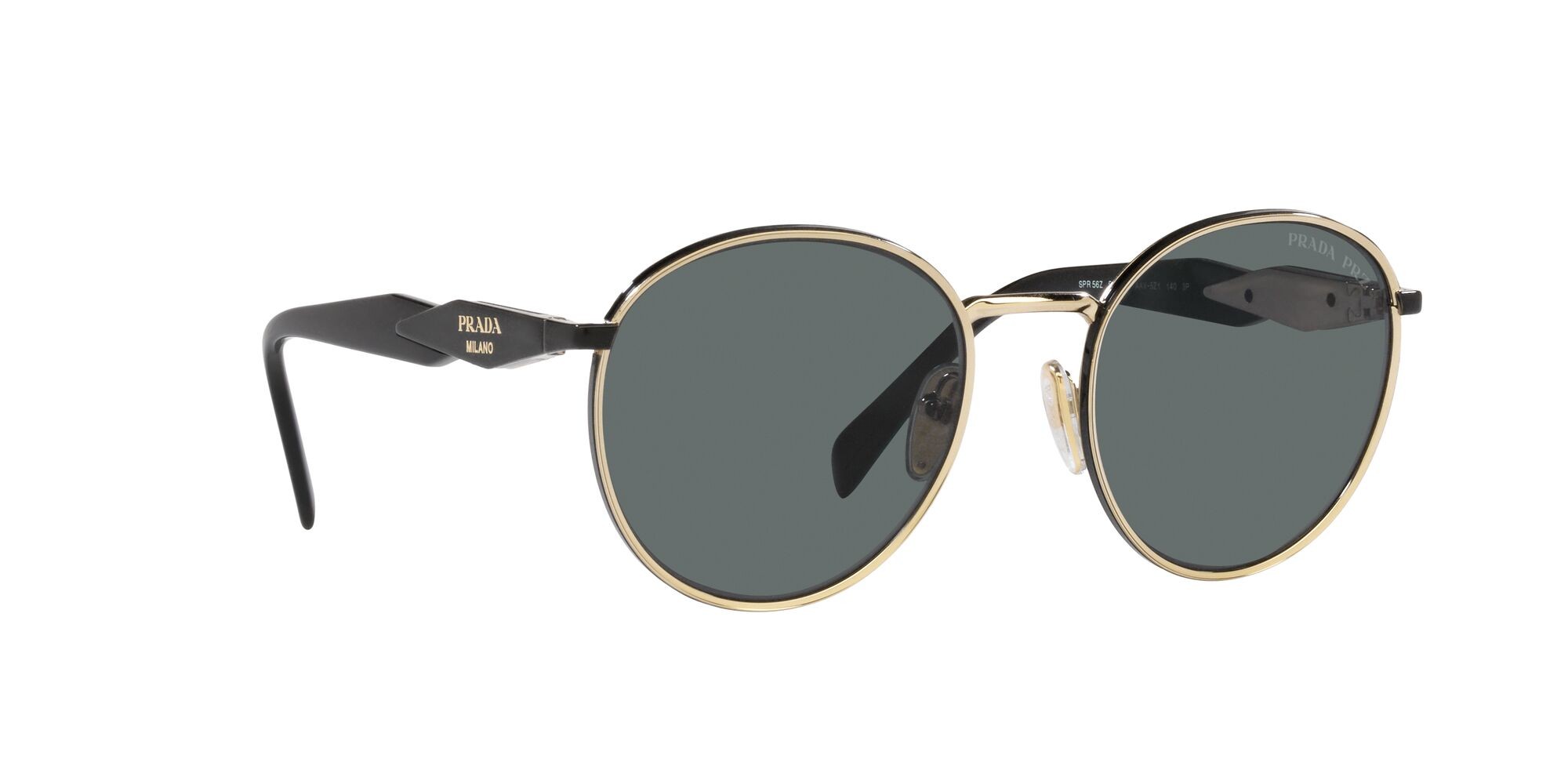 Sunglasses Prada PR 56ZS (AAV5Z1) color oro pallido shape pantos lenses polar grigio scuro