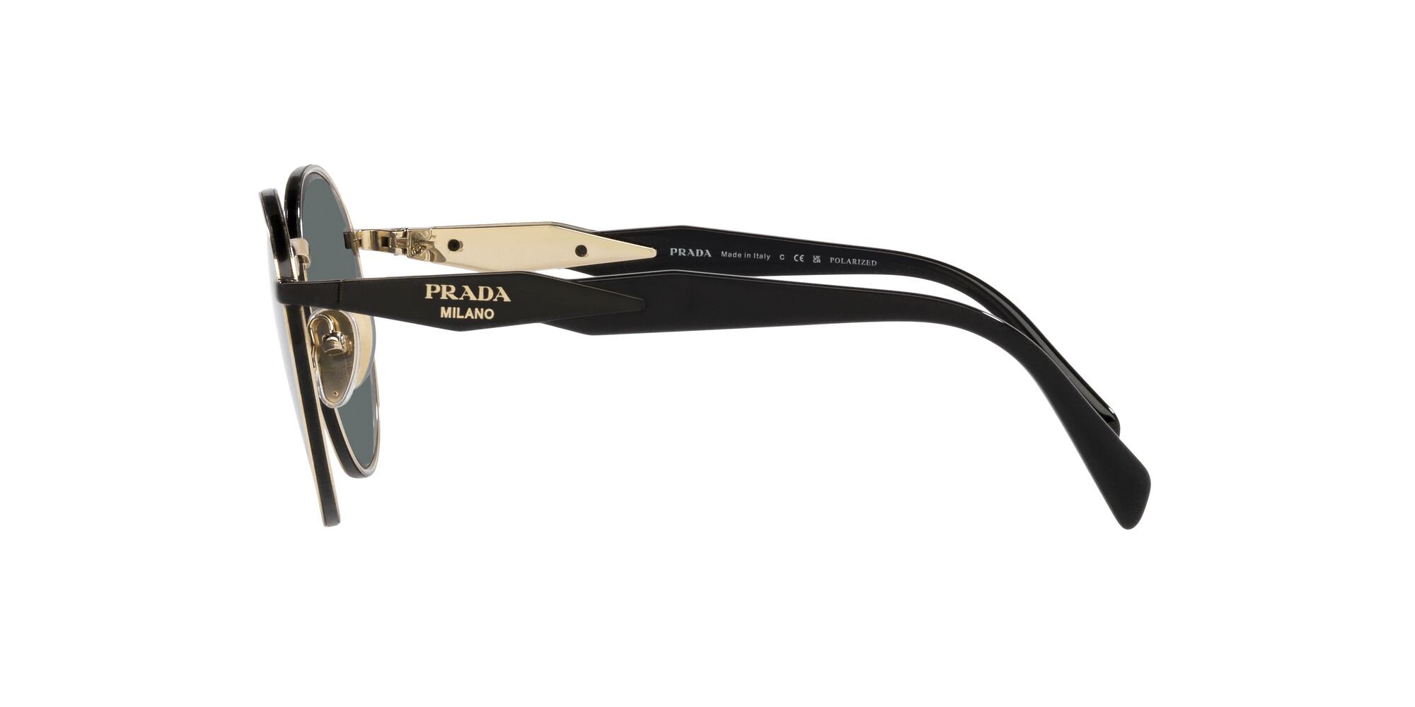 Sunglasses Prada PR 56ZS (AAV5Z1) color oro pallido shape pantos lenses polar grigio scuro