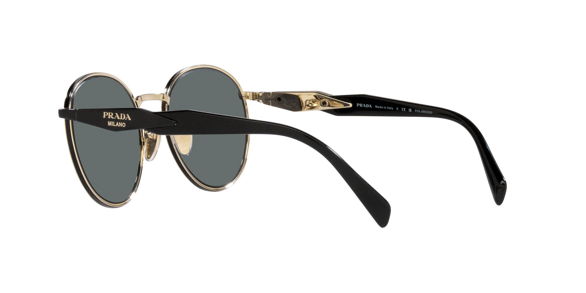 Sunglasses Prada PR 56ZS (AAV5Z1) color oro pallido shape pantos lenses polar grigio scuro