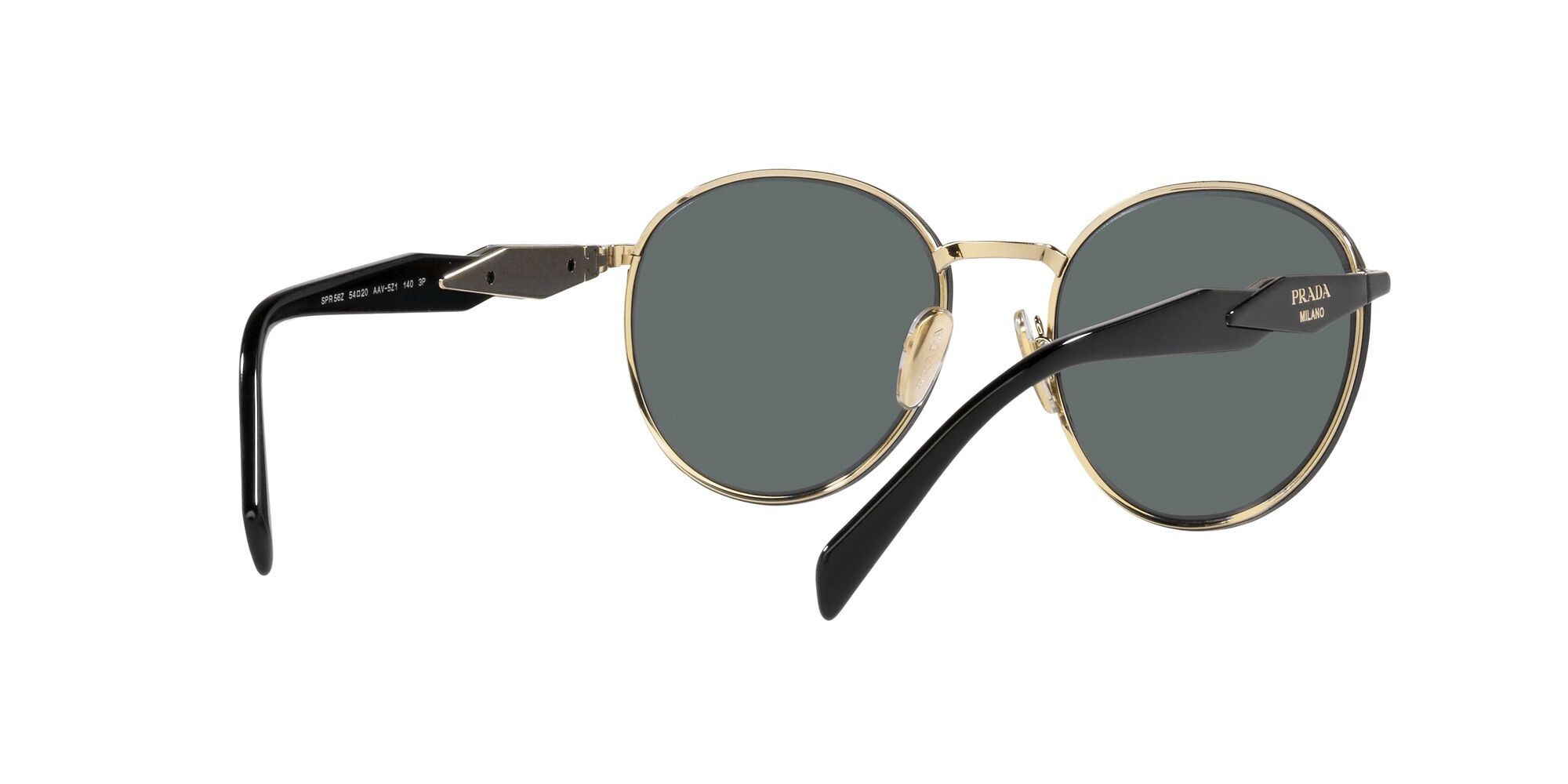 Sunglasses Prada PR 56ZS (AAV5Z1) color oro pallido shape pantos lenses polar grigio scuro