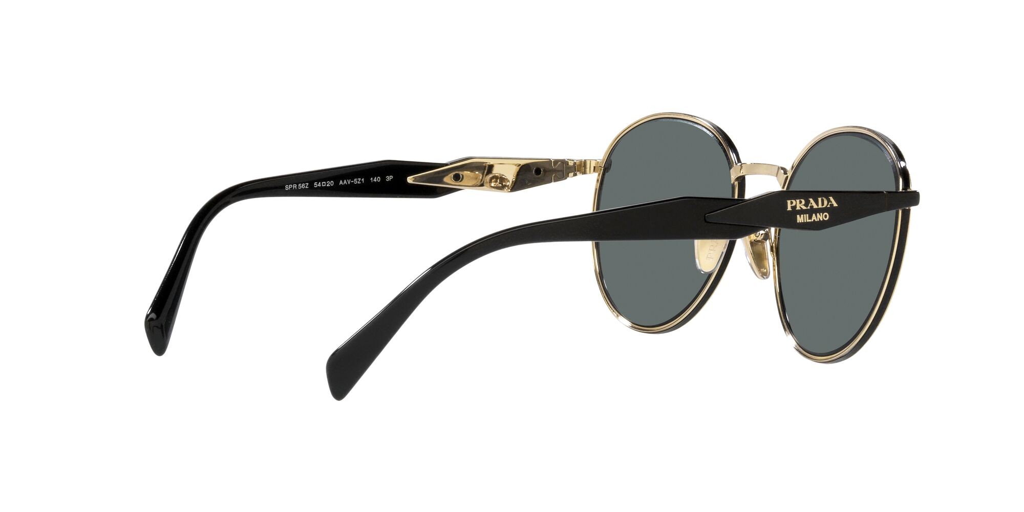 Sunglasses Prada PR 56ZS (AAV5Z1) color oro pallido shape pantos lenses polar grigio scuro