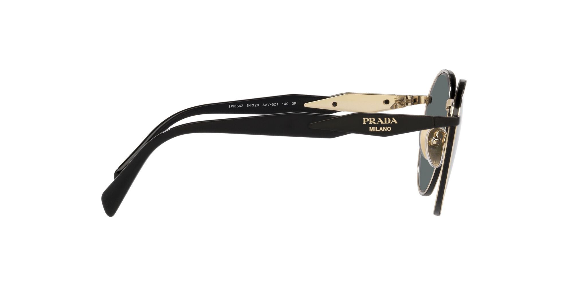 Sunglasses Prada PR 56ZS (AAV5Z1) color oro pallido shape pantos lenses polar grigio scuro