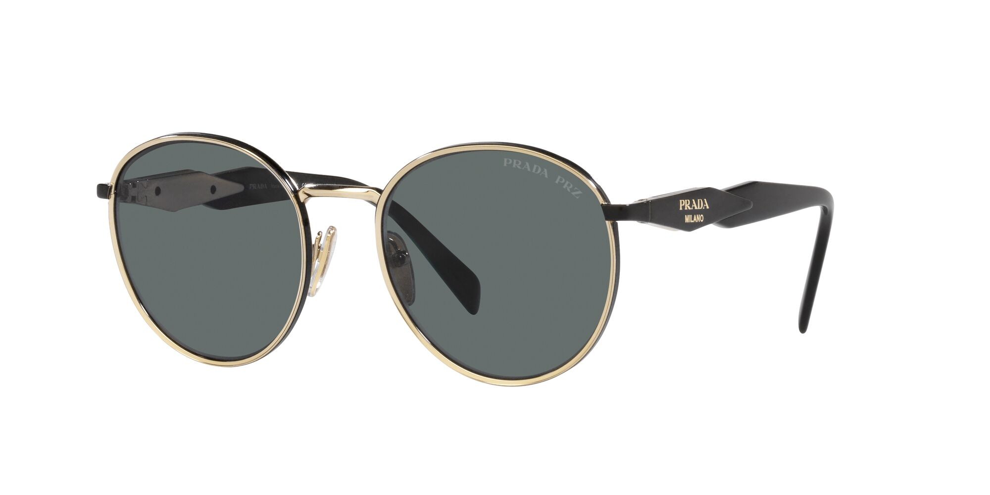 Sunglasses Prada PR 56ZS (AAV5Z1) color oro pallido shape pantos lenses polar grigio scuro