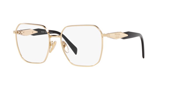 Eyeglasses Prada PR 56ZV (ZVN1O1) color oro pallido shape square lenses lente demo