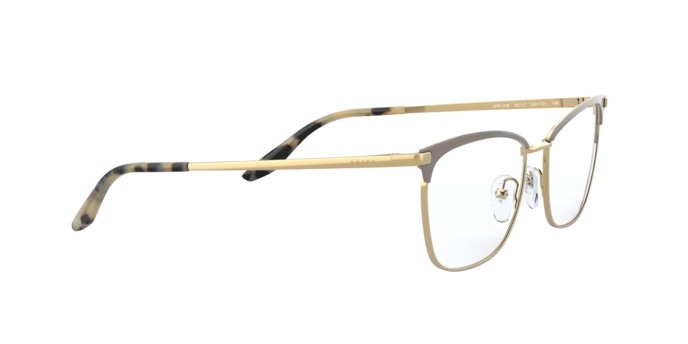 Brillen Prada PR 57WV (03H1O1) farbe brown/gold form unregelmäßig gläser demo lens