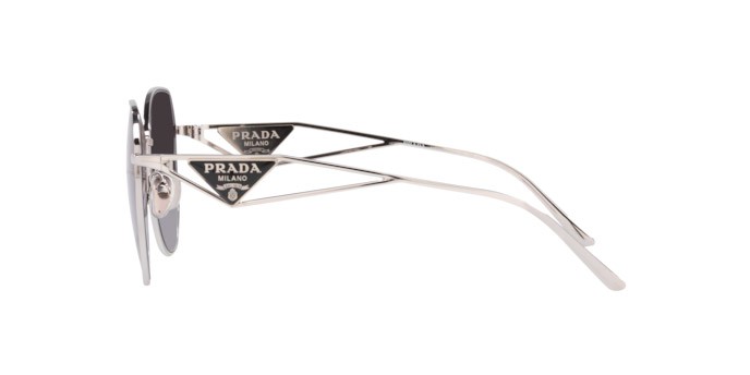 Occhiali da sole Prada PR 57YS (1BC5D1) colore silver forma irregolare lenti grey gradient