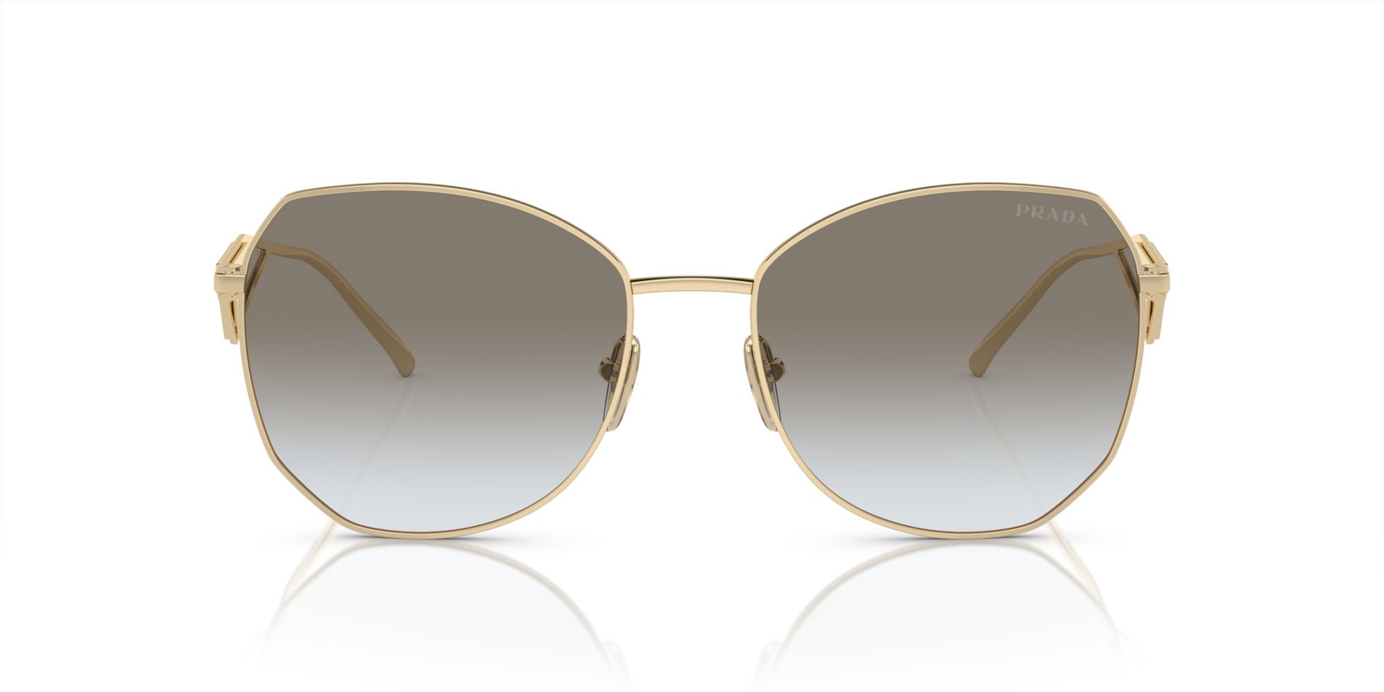 Sonnenbrillen Prada PR 57YS (ZVN0A7) farbe oro pallido form unregelmäßig gläser sfumato grigio