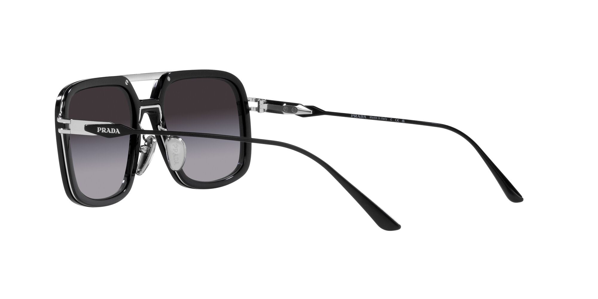 Sonnenbrillen Prada PR 57ZS (1AB09S) farbe nero form quadratisch gläser sfumato grigio