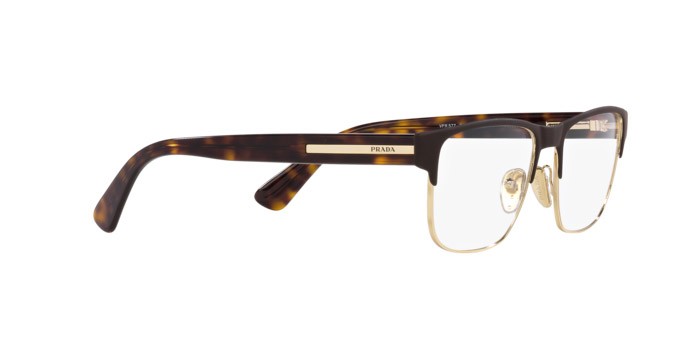 Eyeglasses Prada PR 57ZV (01U1O1) color marrone opaco shape square lenses lente demo