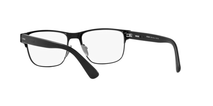 Occhiali da vista Prada PR 57ZV (1BO1O1) colore nero opaco forma quadrato lenti lente demo
