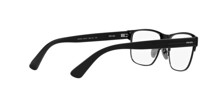 Occhiali da vista Prada PR 57ZV (1BO1O1) colore nero opaco forma quadrato lenti lente demo