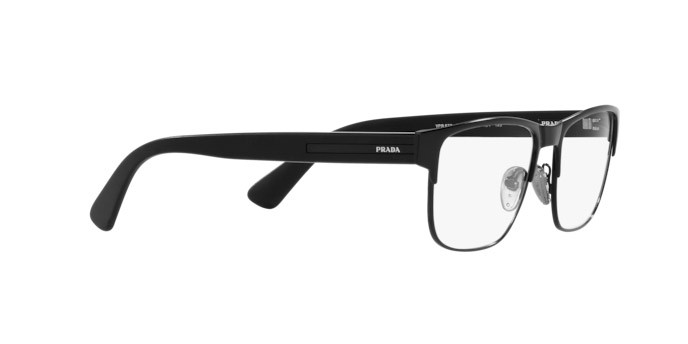 Occhiali da vista Prada PR 57ZV (1BO1O1) colore nero opaco forma quadrato lenti lente demo