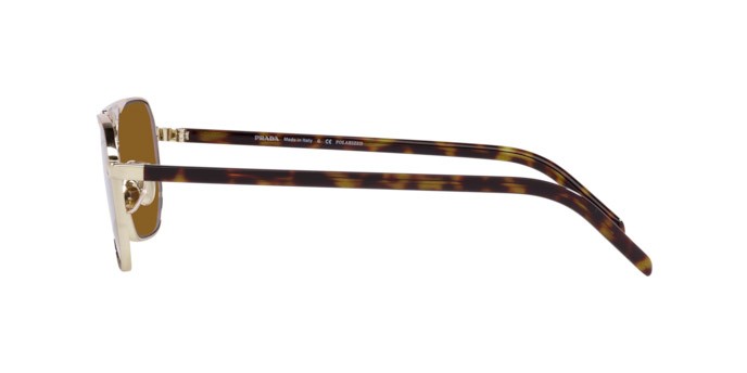 Occhiali da sole Prada PR 58YS (ZVN5Y1) colore pale gold forma rettangolare lenti polar dark brown