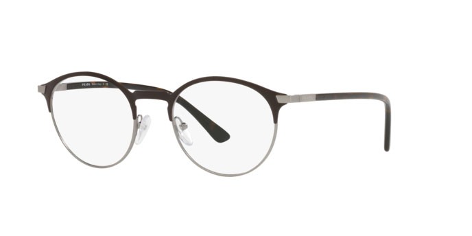 Brillen Prada PR 58YV (02Q1O1) farbe matte brown form pantos gläser demo lens