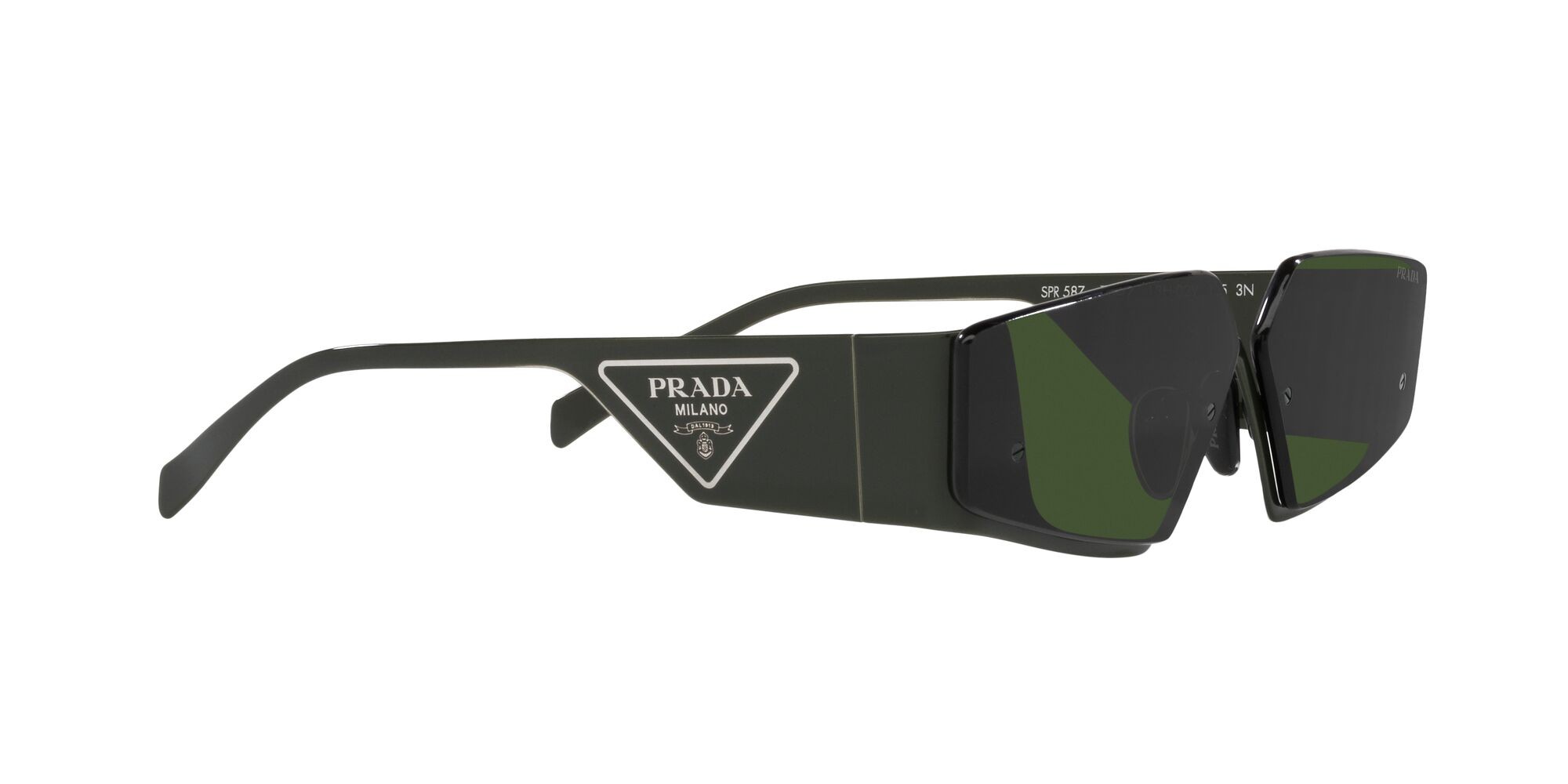 Sonnenbrillen Prada PR 58ZS (13H02V) farbe verde form unregelmäßig gläser verde scuro