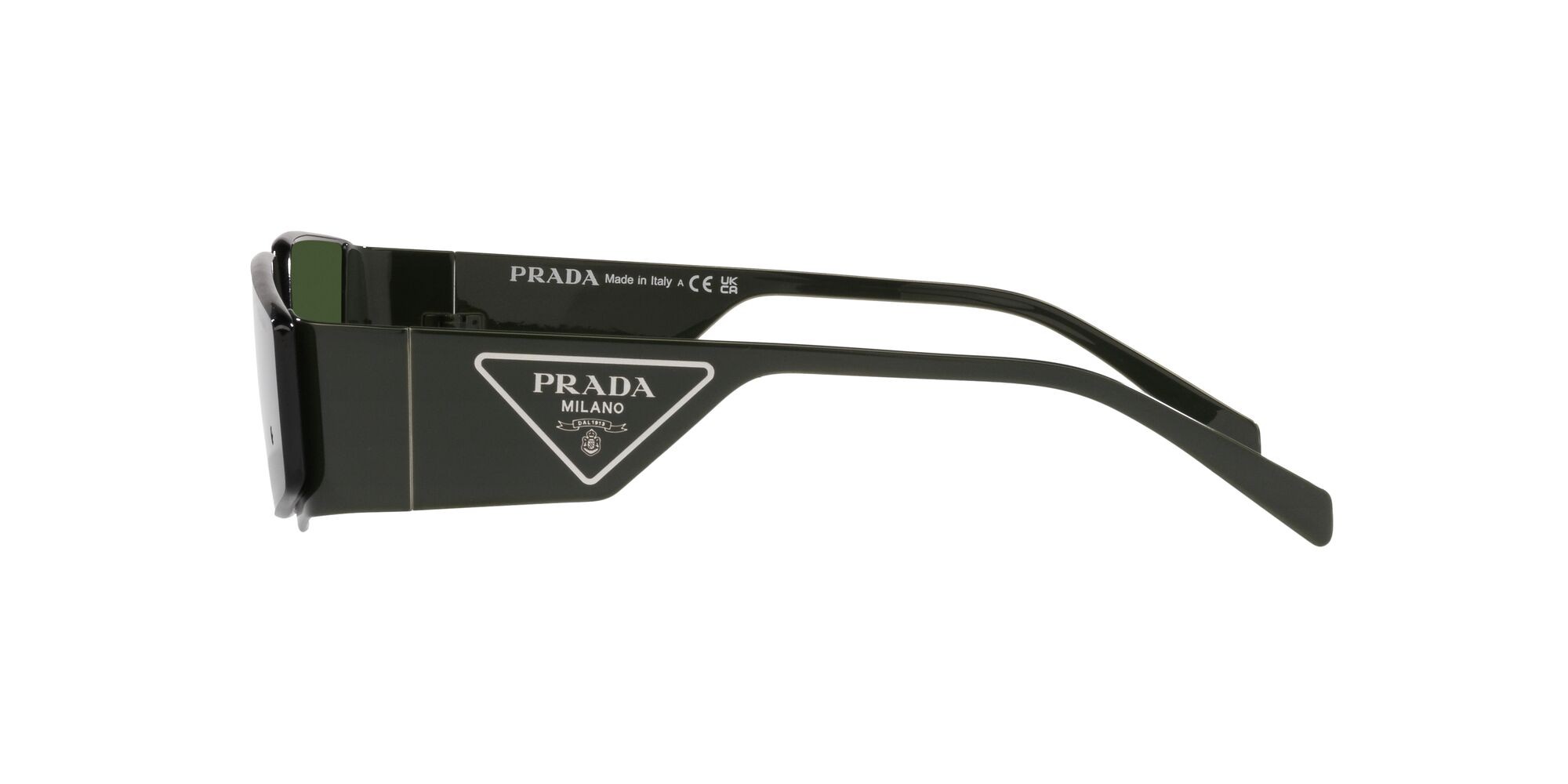 Sonnenbrillen Prada PR 58ZS (13H02V) farbe verde form unregelmäßig gläser verde scuro