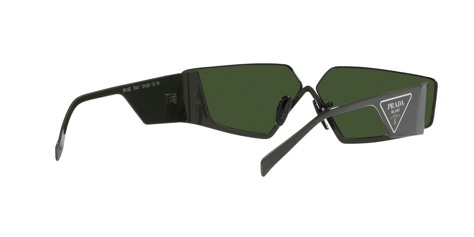 Sonnenbrillen Prada PR 58ZS (13H02V) farbe verde form unregelmäßig gläser verde scuro