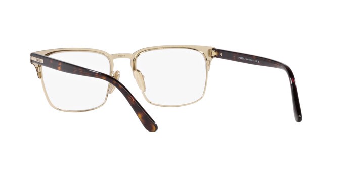 Eyeglasses Prada PR 58ZV (01U1O1) color matte brunished/pale gold shape rectangle lenses lente demo