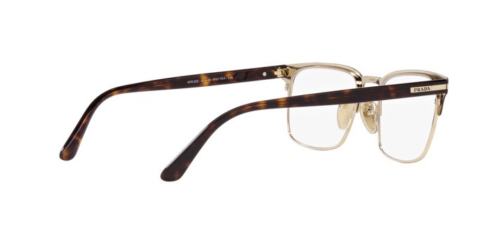 Eyeglasses Prada PR 58ZV (01U1O1) color matte brunished/pale gold shape rectangle lenses lente demo