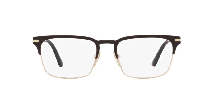 Eyeglasses Prada PR 58ZV (01U1O1) color matte brunished/pale gold shape rectangle lenses lente demo