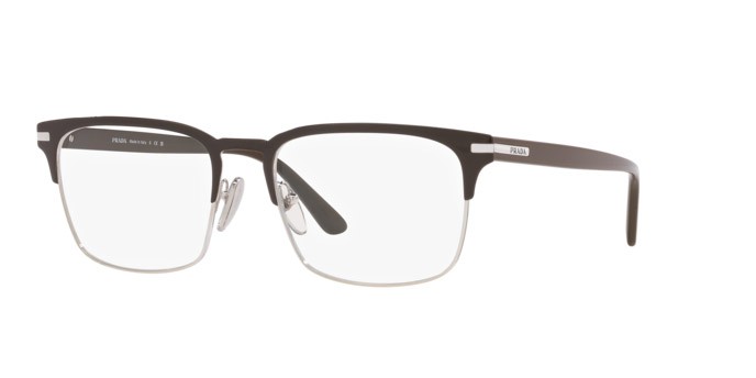 Brillen Prada PR 58ZV (17I1O1) farbe loden/silver form rechteckig gläser lente demo