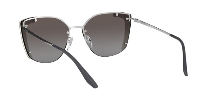Sonnenbrillen Prada Absolute PR 59VS (4315O0) farbe silver/black ivory form unregelmäßig gläser gradient grey mirror silver