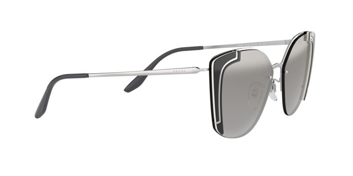 Sonnenbrillen Prada Absolute PR 59VS (4315O0) farbe silver/black ivory form unregelmäßig gläser gradient grey mirror silver