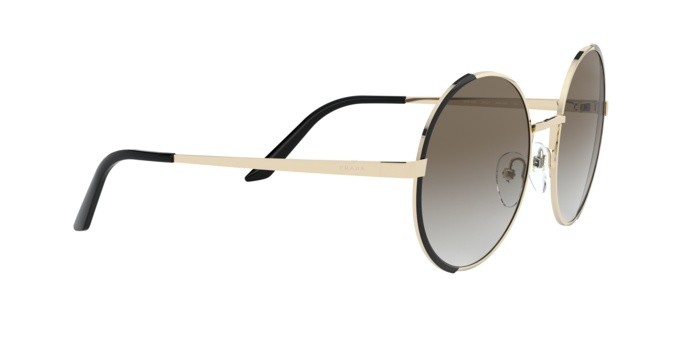 Sonnenbrillen Prada PR 59XS (AAV0A7) farbe pale gold/black form rund gläser grey gradient