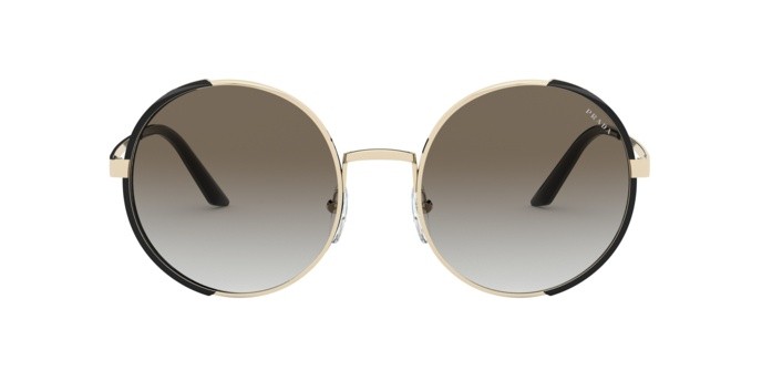 Sonnenbrillen Prada PR 59XS (AAV0A7) farbe pale gold/black form rund gläser grey gradient