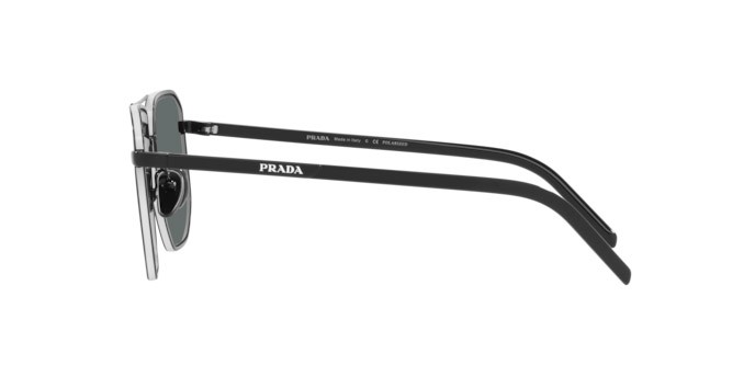 Sunglasses Prada PR 59YS (1AB5Z1) color black shape square lenses polar dark grey
