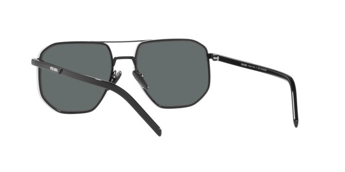 Sunglasses Prada PR 59YS (1AB5Z1) color black shape square lenses polar dark grey