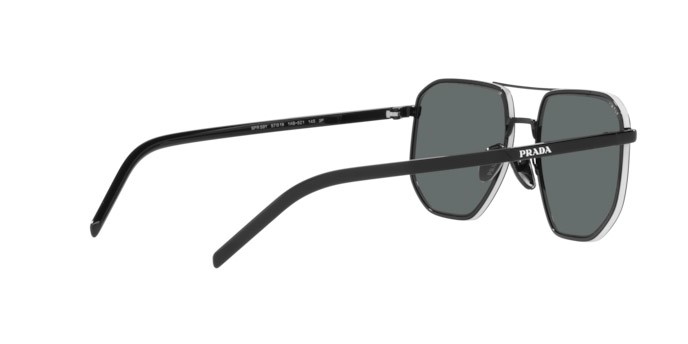 Sunglasses Prada PR 59YS (1AB5Z1) color black shape square lenses polar dark grey
