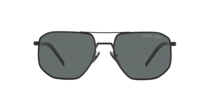 Sunglasses Prada PR 59YS (1AB5Z1) color black shape square lenses polar dark grey