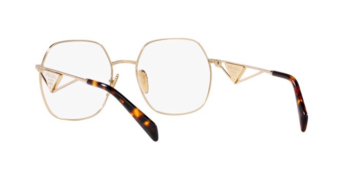 Eyeglasses Prada PR 59ZV (1511O1) color oro pallido shape irregular lenses lente demo