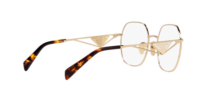 Eyeglasses Prada PR 59ZV (1511O1) color oro pallido shape irregular lenses lente demo