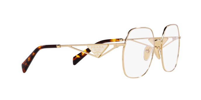 Eyeglasses Prada PR 59ZV (1511O1) color oro pallido shape irregular lenses lente demo