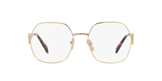 Eyeglasses Prada PR 59ZV (1511O1) color oro pallido shape irregular lenses lente demo