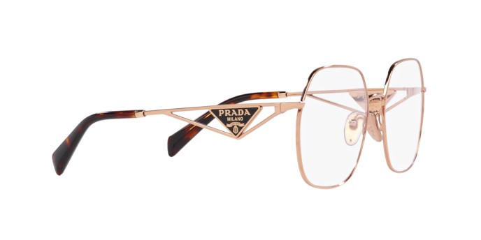 Eyeglasses Prada PR 59ZV (SVF1O1) color oro rosa shape irregular lenses lente demo