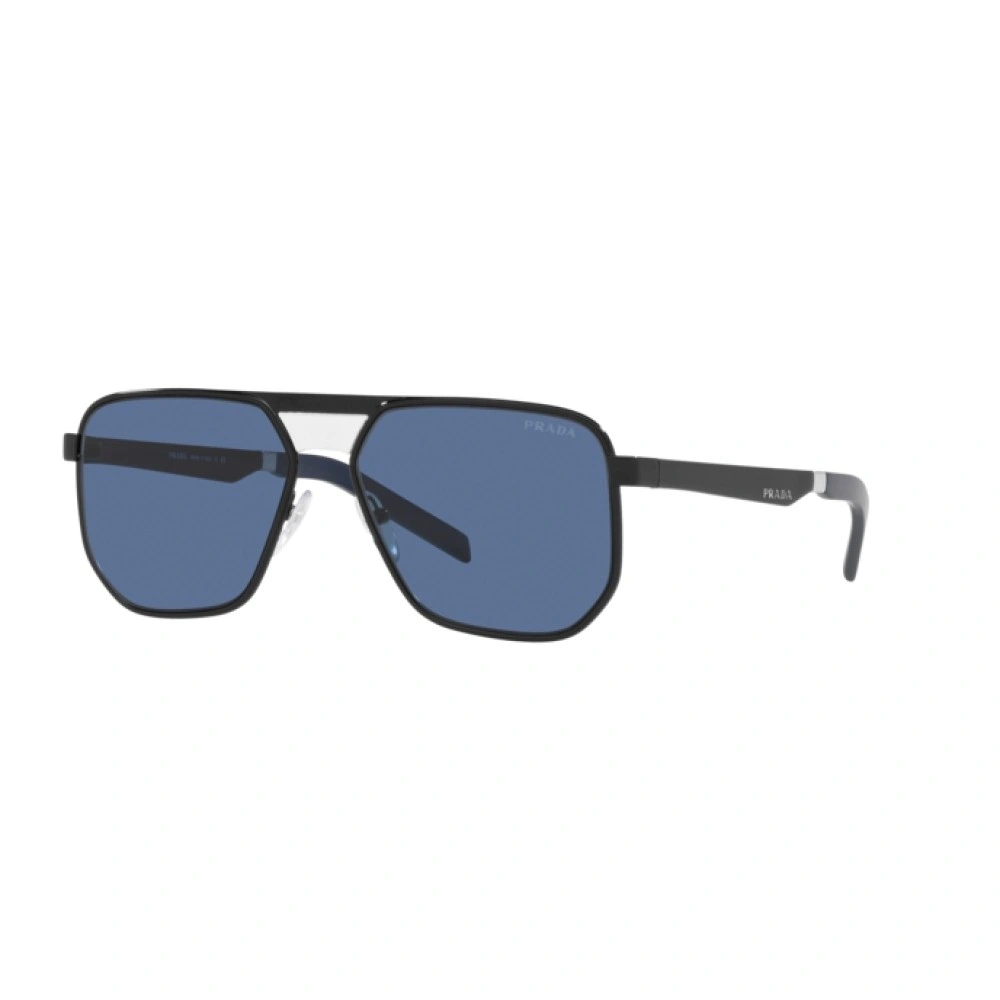 Sonnenbrillen Prada PR 60WS (09S06A) farbe black/blue form rechteckig gläser dark blue