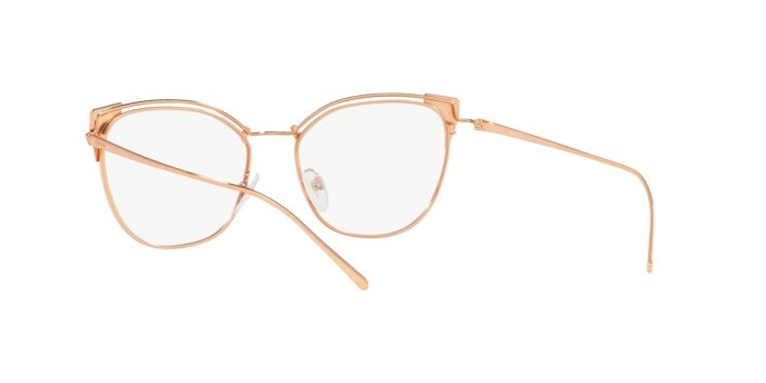 Brillen Prada PR 62UV (YEP1O1) farbe beige/pink gold form cat-eye gläser demo lens