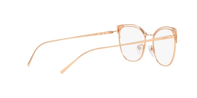 Brillen Prada PR 62UV (YEP1O1) farbe beige/pink gold form cat-eye gläser demo lens