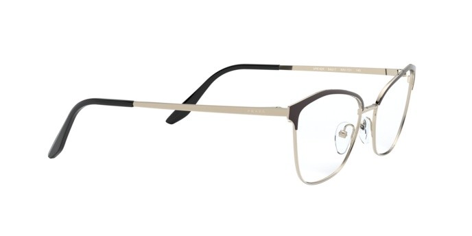 Brillen Prada PR 62XV (AAV1O1) farbe black/light gold form cat-eye gläser demo lens